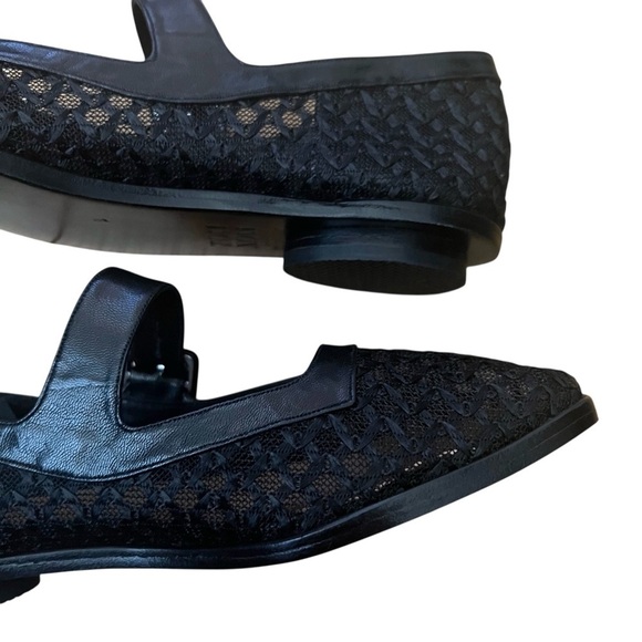 Zou Xou Black Mesh Mary Jane Eugenia Shoes Size 9 - Picture 9 of 14